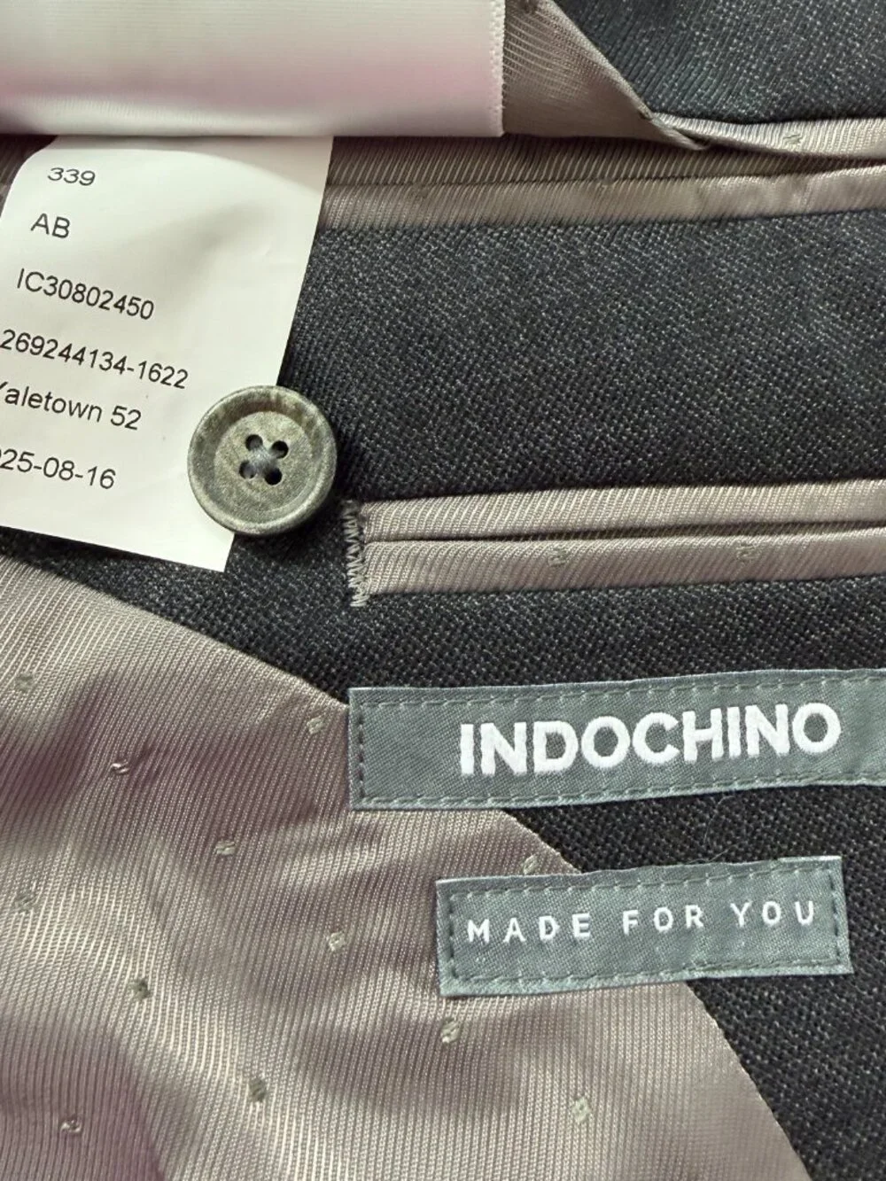 Indochino Charcoal Gray 100% Wool Blazer 42R Tailored Custom Suit Jacket Men